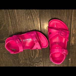 Girls pink Birkenstock sandals. Size 10.